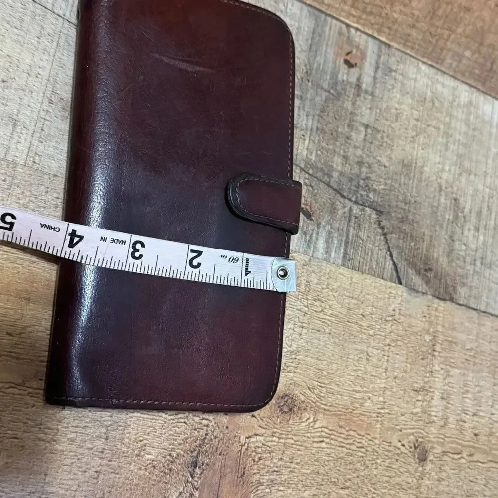 COACH VTG MAHOGANY BROWN LEATHER CHECKBOOK KISSLOCK PURSE BAG WALLET RARE!